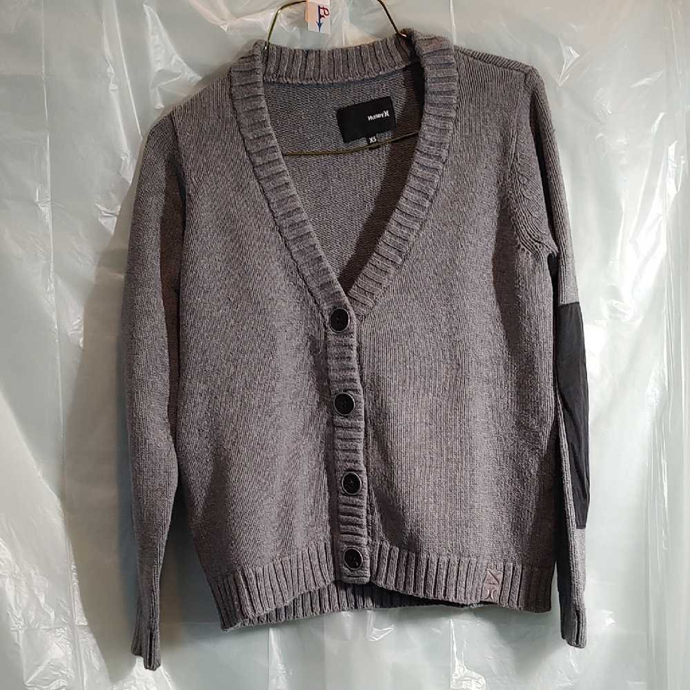 Hurley X Charcoal Button-Up Women's Cardigan Size XS